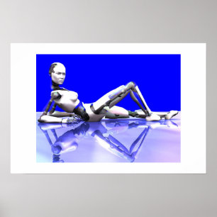 Cyborg Blue Poster