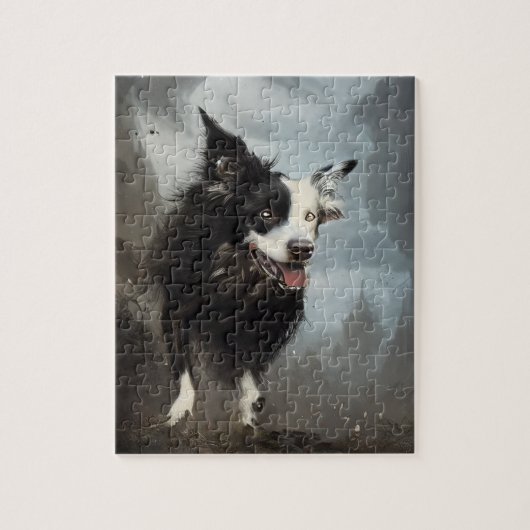 Cyborg Border Collie Legpuzzel (Verticaal)