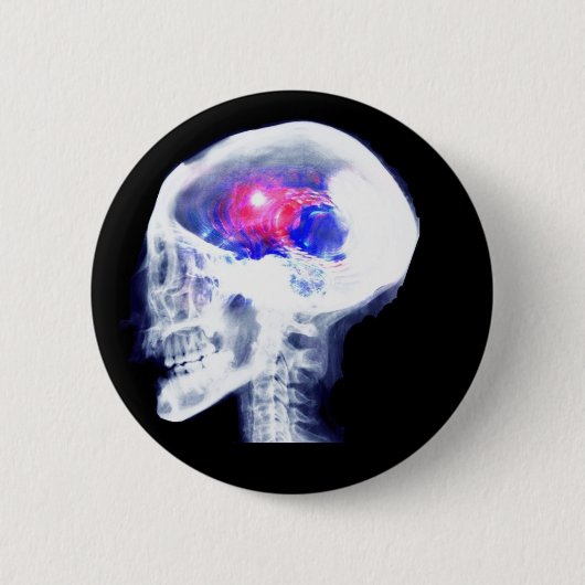Cyborg Brain Ronde Button 5,7 Cm (Voorkant)