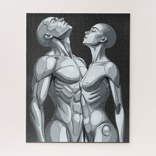 Cyborg Couple Futuristic Jigsaw Puzzle Legpuzzel (Verticaal)