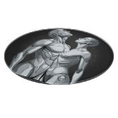 Cyborg Couple Round Glass Cutting Board Snijplank (Hoek)
