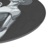 Cyborg Couple Round Glass Cutting Board Snijplank (Hoek)