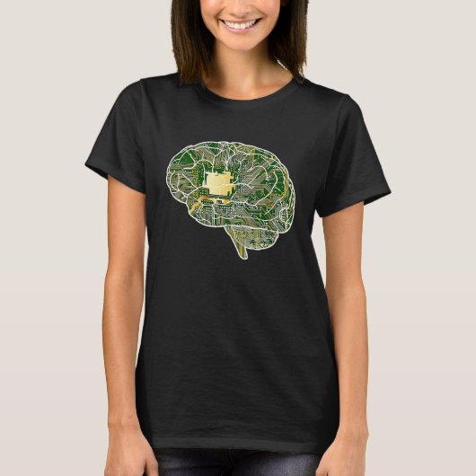 Cyborg Cybernetic Brain T-shirt (Voorkant)