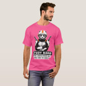 Cyborg Dier panda citaten retro T-shirt (Voorkant volledig)