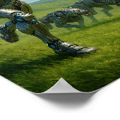 Cyborg en robotische wolven rennen poster (Hoek)