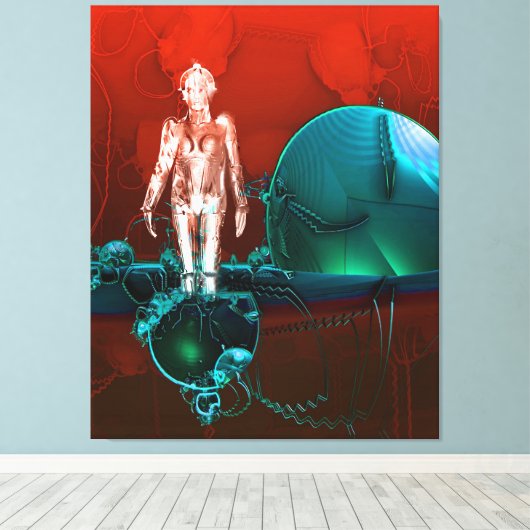 Cyborg-fabriek Canvas Afdruk (Insitu (Houten vloer))