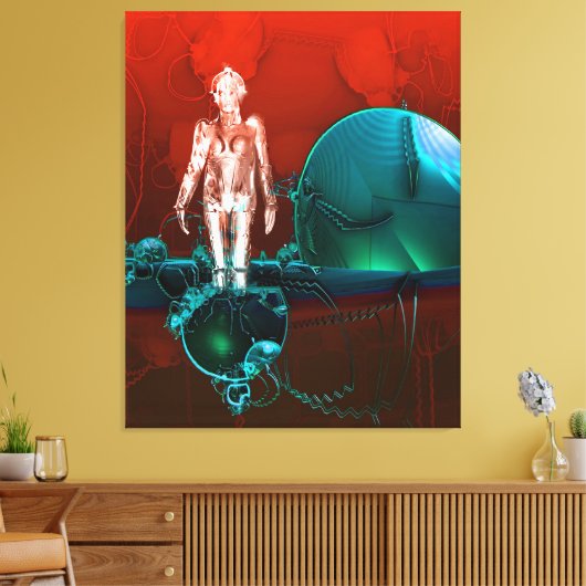 Cyborg-fabriek Canvas Afdruk (Insitu (Woonkamer))