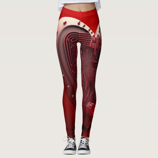 Cyborg hart Leggings (Voorkant)