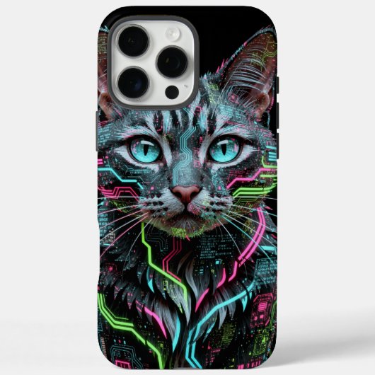 Cyborg Kat Iphone Hoesje (Achterkant)