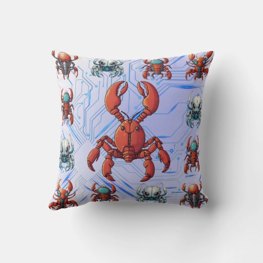 Cyborg kreeft print kussen (Achterkant)