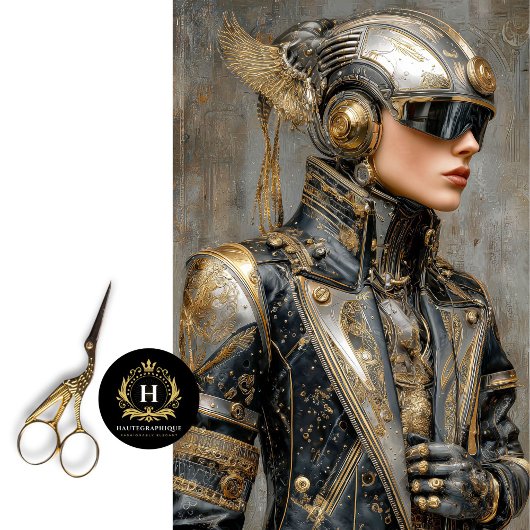 Cyborg krijger Steampunk Science-Fiction Decoupage Tissuepapier