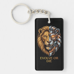 Cyborg Leeuw Evolueren Of Sterven Motiverende Gym Sleutelhanger
