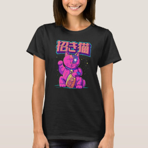 Cyborg Maneki Neko Cat Japanese Lucky Cat Cyber Ae T-shirt