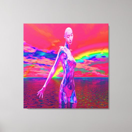 Cyborg Masker Canvas Afdruk (Voorkant)