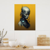 cyborg meisje cool tiener poster (Keuken)
