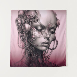 cyborg meisje cool tiener wandkleed