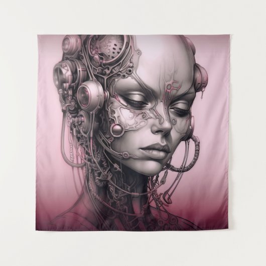 cyborg meisje cool tiener wandkleed (Voorkant)