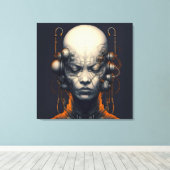 Cyborg Meisje Dreamer Tiener Canvas Afdruk (Insitu (Houten vloer))