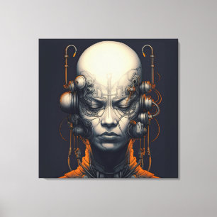 Cyborg Meisje Dreamer Tiener Canvas Afdruk