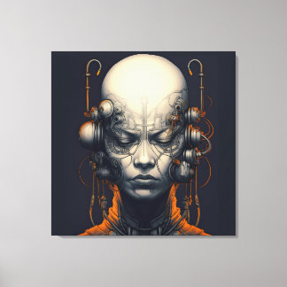 Cyborg Meisje Dreamer Tiener Canvas Afdruk