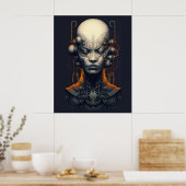 Cyborg Meisje Dreamer Tiener Poster (Keuken)