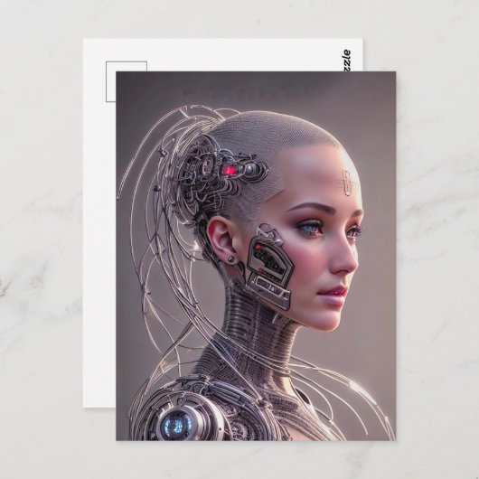 Cyborg met veel circuits briefkaart (Voorkant / Achterkant)