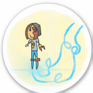 Cyborg Moeder Comic Book Style Sticker