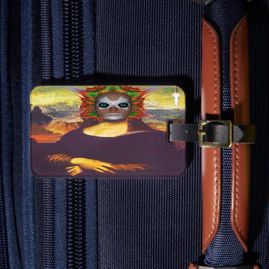 Cyborg Mona Lisa Bagage Label (Voorkant Insitu 4)