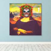 Cyborg Mona Lisa Canvas Afdruk (Insitu (Houten vloer))