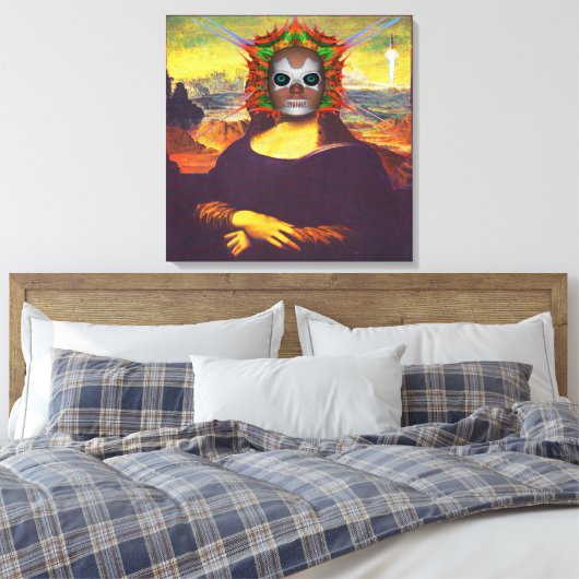 Cyborg Mona Lisa Canvas Afdruk (Insitu (Slaapkamer))