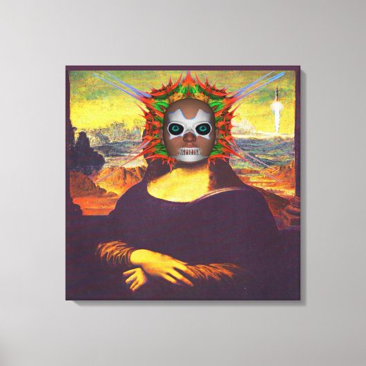 Cyborg Mona Lisa Canvas Afdruk (Voorkant)
