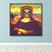 Cyborg Mona Lisa Canvas Afdruk (Insitu (Houten vloer))