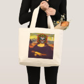 Cyborg Mona Lisa Large Canvas tas (Voorkant (product))