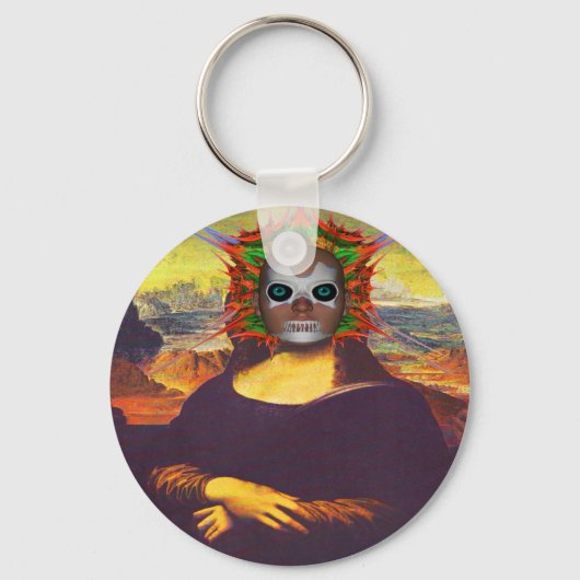 Cyborg Mona Lisa Sleutelhanger (Voorkant)