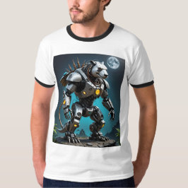 Cyborg Panda Mech Warrior Battle Mode Tshirt