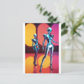 Cyborg Party Girls III Briefkaart (Staand voorkant)