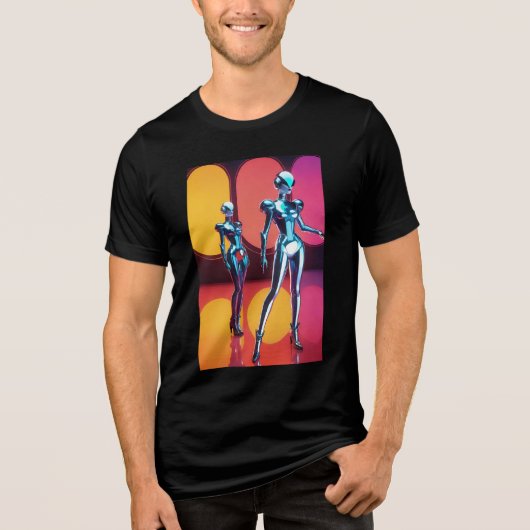 Cyborg Party Girls III Tri-Blend Shirt (Voorkant)