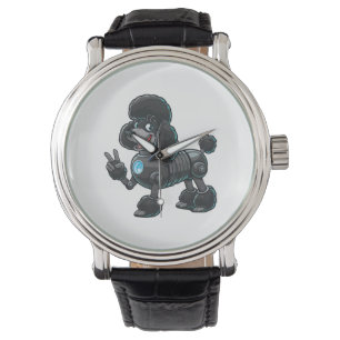 Cyborg Poodle Robot Vredesbord Horloge