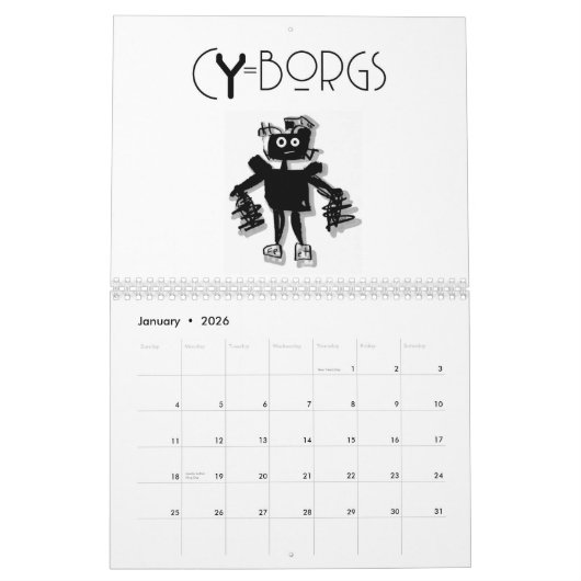 Cyborg Robot Kalender (Jan 2026)