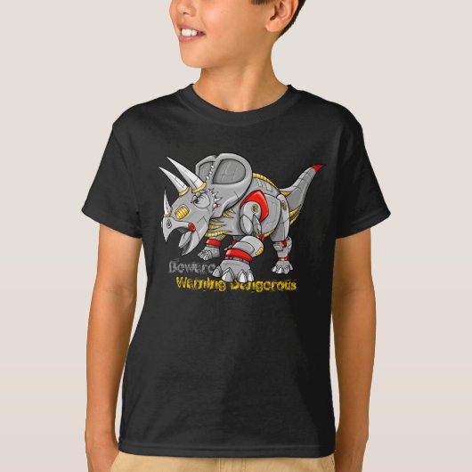 Cyborg Robot Machine Triceratops Dinosaur shirt (Voorkant)