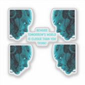CYBORG ROBOTIC HEAD Sticker (Voorkant)