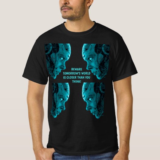 CYBORG ROBOTISCH HOOFD T-SHIRT (Voorkant)