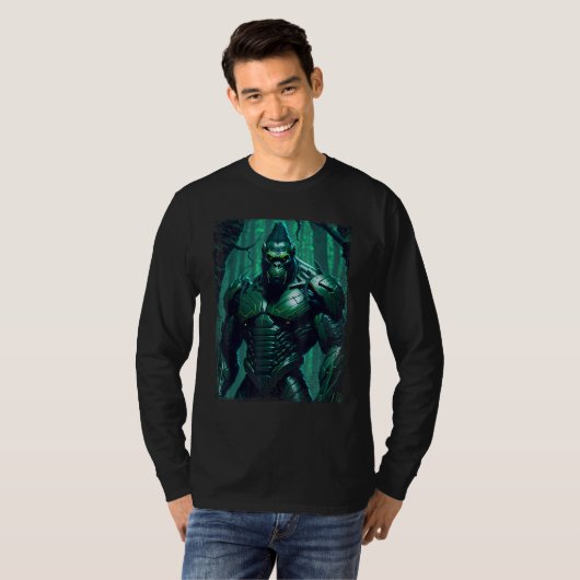 Cyborg Silverback Gorilla Graphic T-shirt (Voorkant volledig)