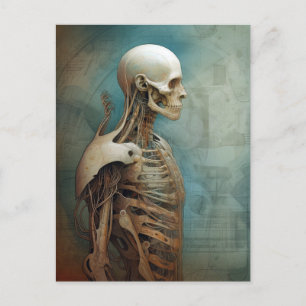 Cyborg Skeleton Futuristic Science Fiction Briefkaart