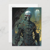 Cyborg Skeleton Futuristic Science Fiction Briefkaart (Voorkant / Achterkant)