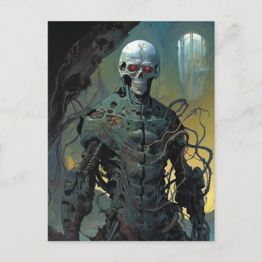 Cyborg Skeleton Futuristic Science Fiction Briefkaart (Voorkant)