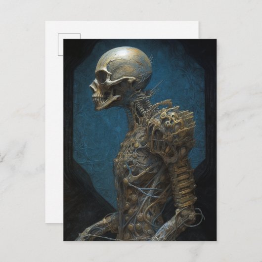 Cyborg Skeleton Futuristic Science Fiction Briefkaart (Voorkant / Achterkant)