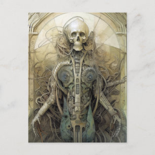 Cyborg Skeleton Futuristic Science Fiction Briefkaart