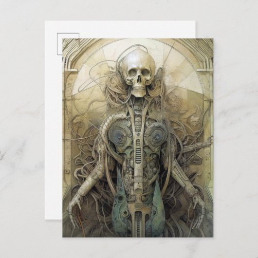 Cyborg Skeleton Futuristic Science Fiction Briefkaart (Voorkant / Achterkant)