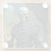 Cyborg Skeleton Futuristic Science Fiction Glazen Onderzetter (Achterkant)